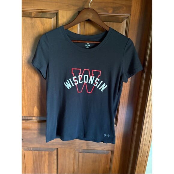 Under Armour Tops - Under Armour Black Wisconsin Badgers Graphic Tee Women's SMALL